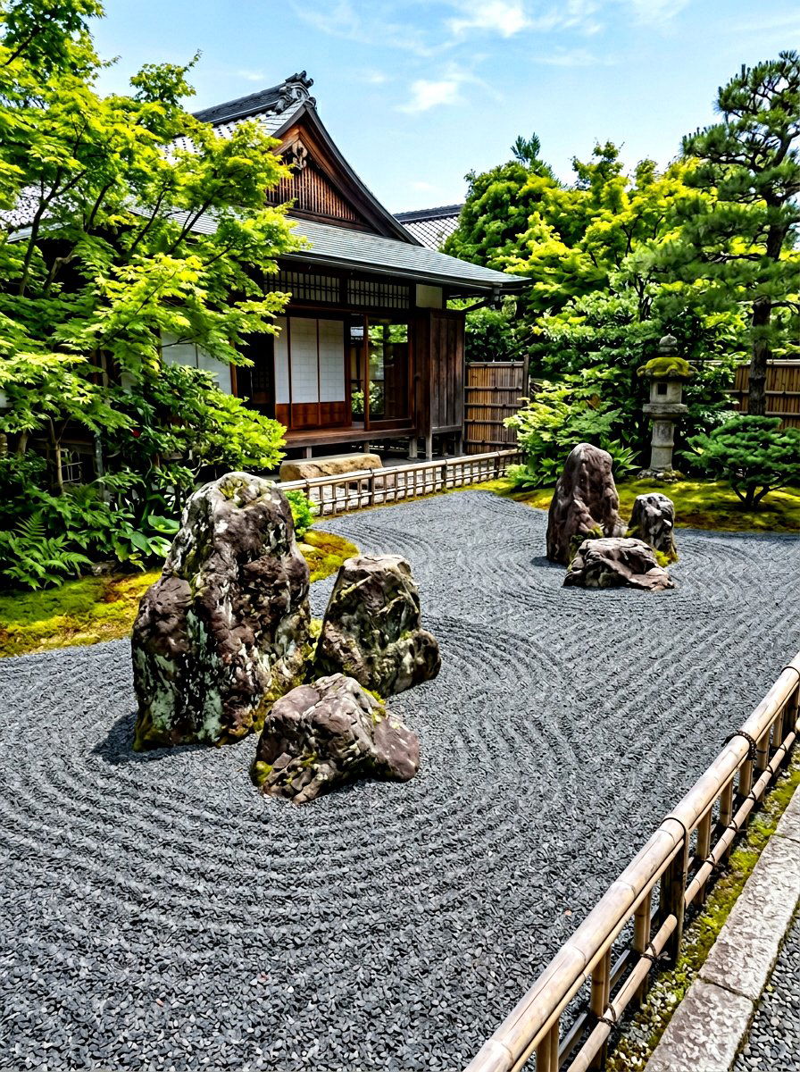 Japanese Rock Garden - 30 outdoor meditation corner ideas