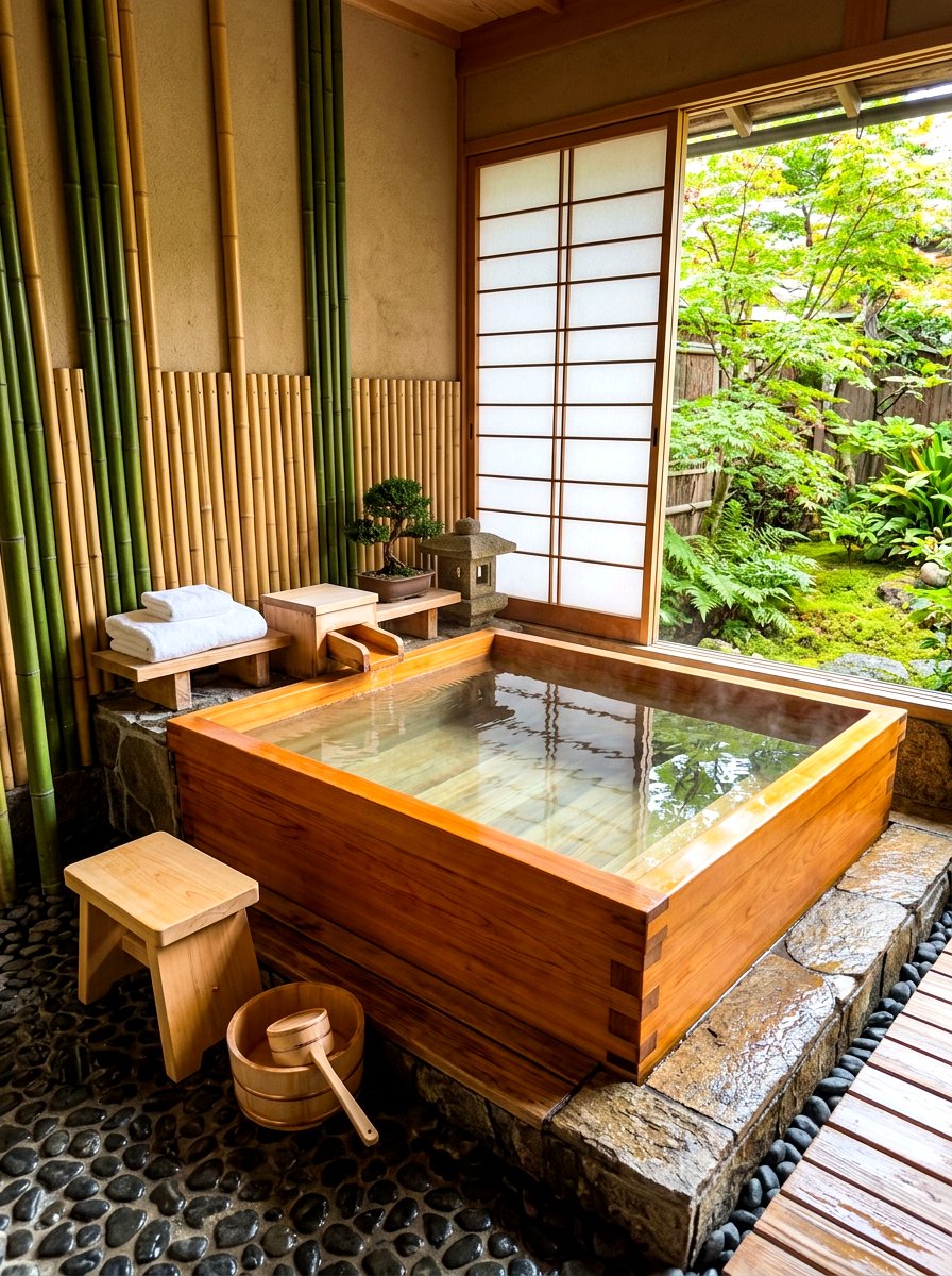 Japanese Soaking Tub - 30 tiny house bathroom ideas