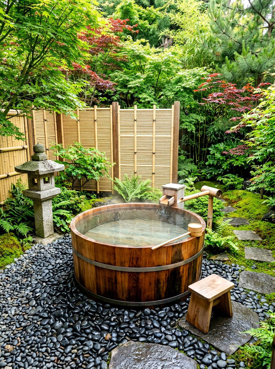 Japanese Soaking Tub Outdoor - 30 cold plunge patio ideas