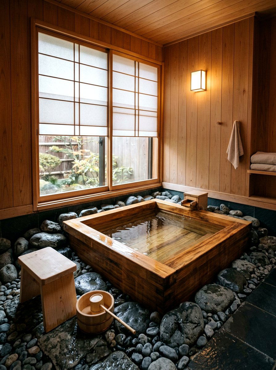 Japanese Soaking Tub Space - 30 spa hotel bath ideas