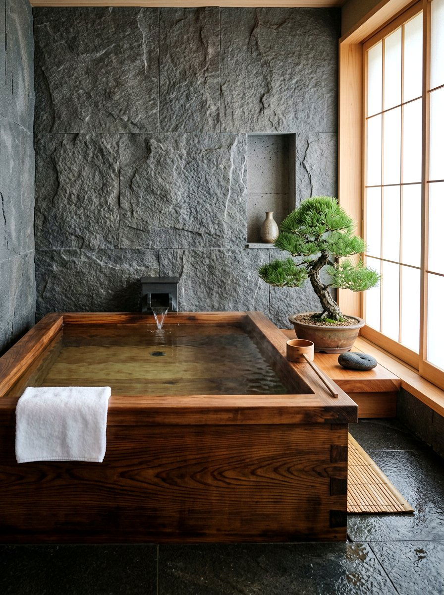 Japanese Soaking Tub - 30 backyard spa retreat ideas