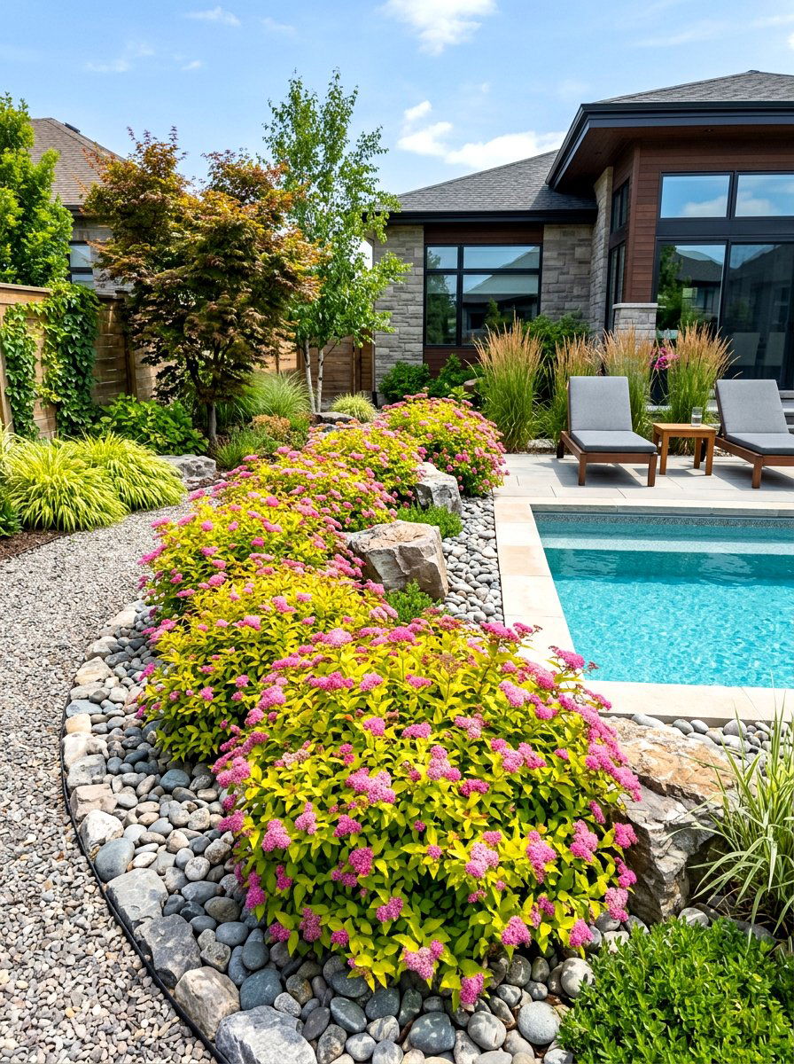 Japanese Spirea - 30 backyard privacy hedge ideas