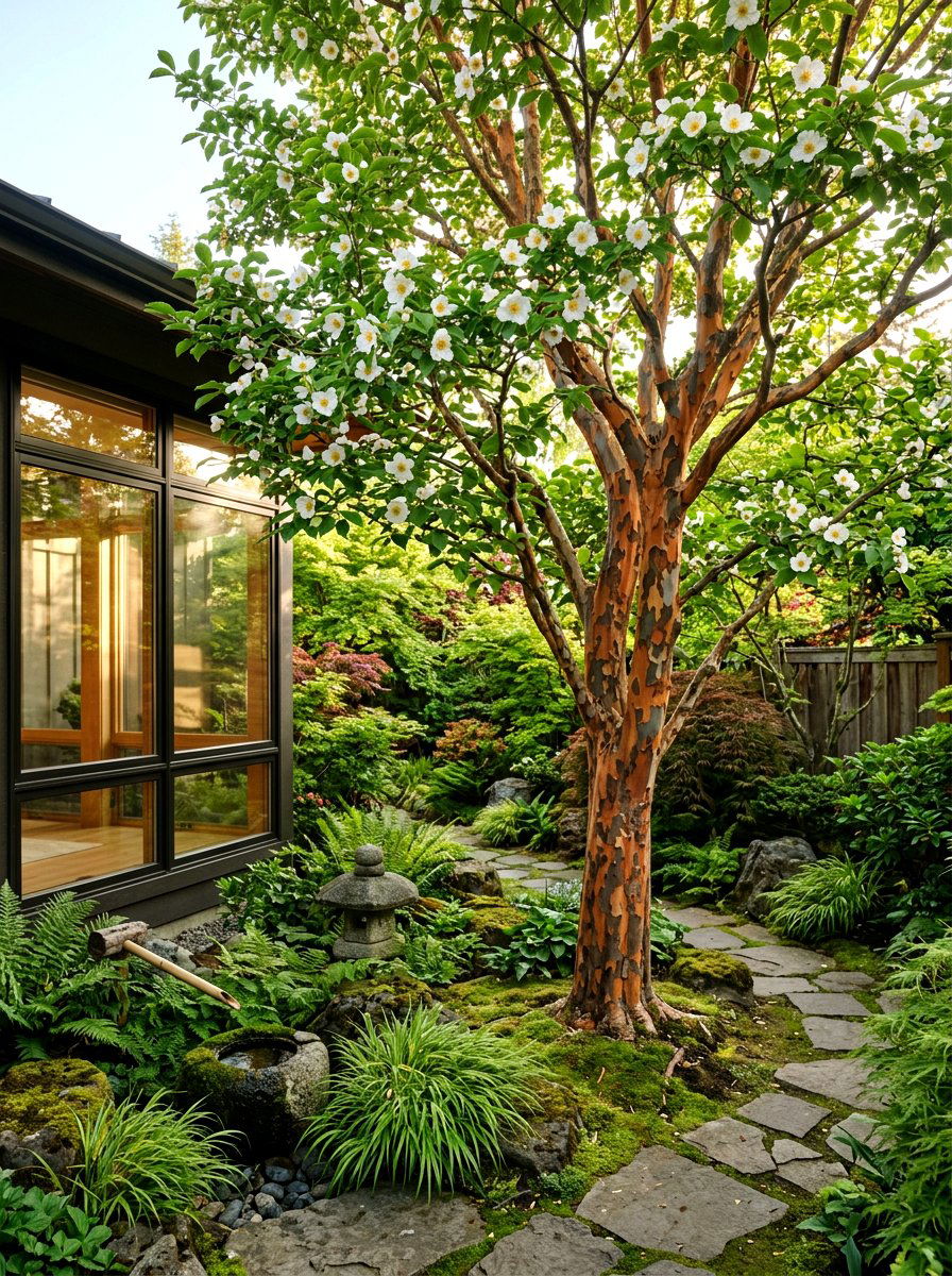 Japanese Stewartia Tree - 30 flowering tree garden ideas