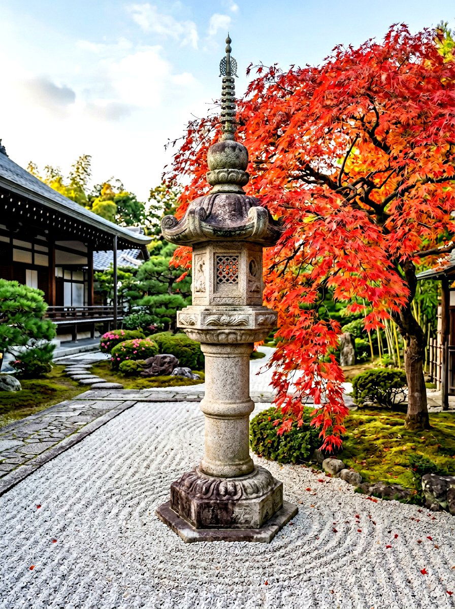 Japanese Stone Pagoda Lantern - 30 garden statue ideas