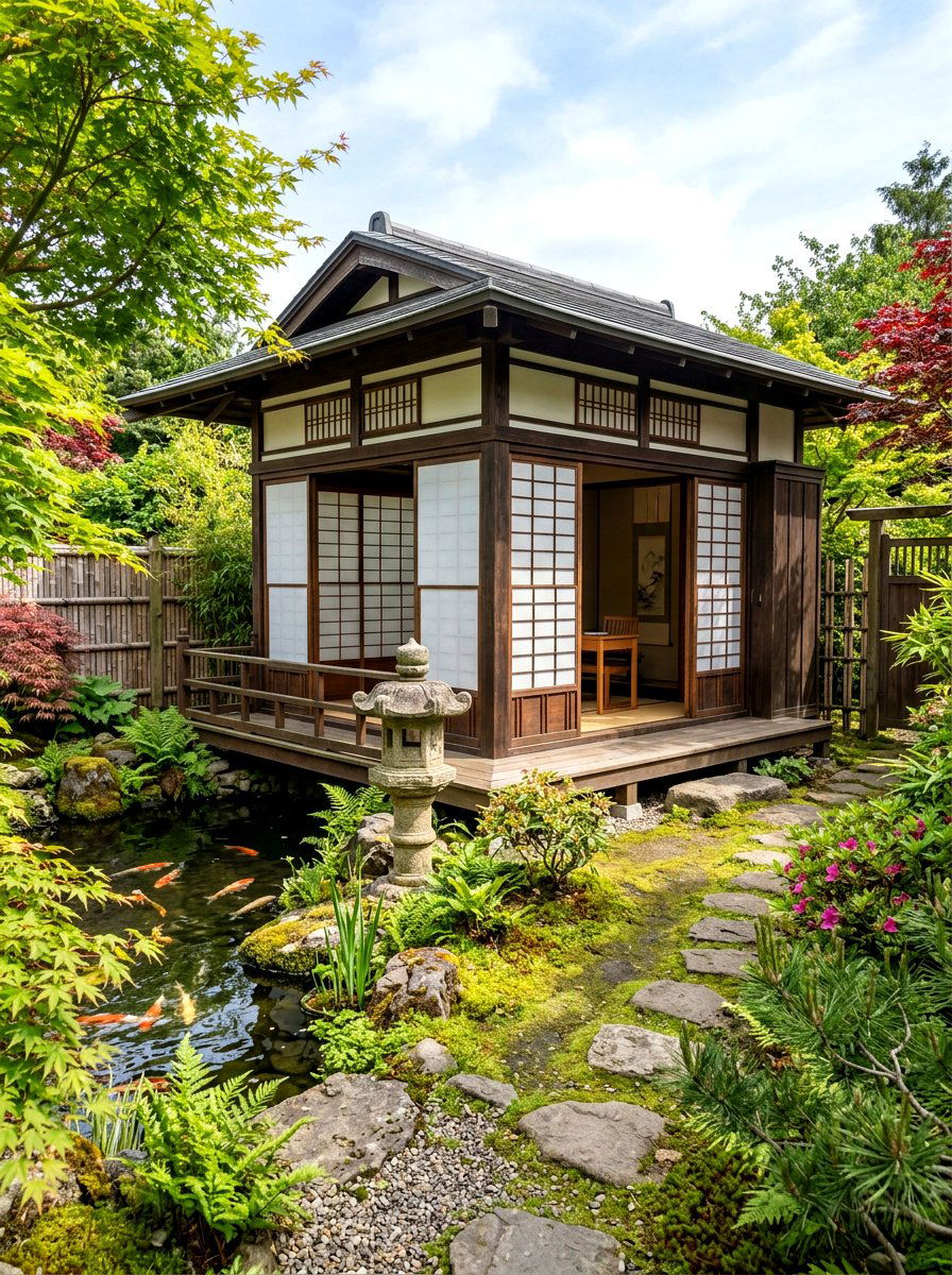 Japanese Style Garden Office - 30 office shed garden ideas