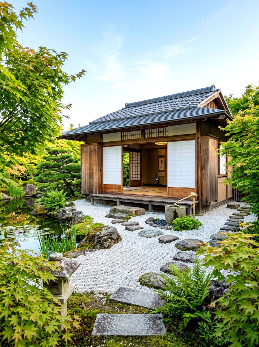 Japanese Tea House - 30 hidden garden room backyard ideas