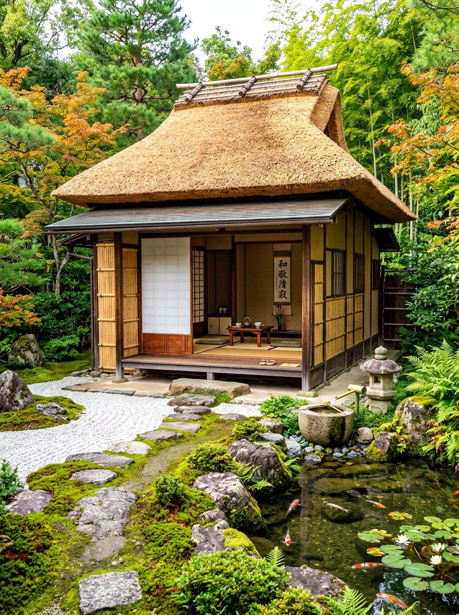 Japanese Tea House Garden - 30 outdoor garden room ideas