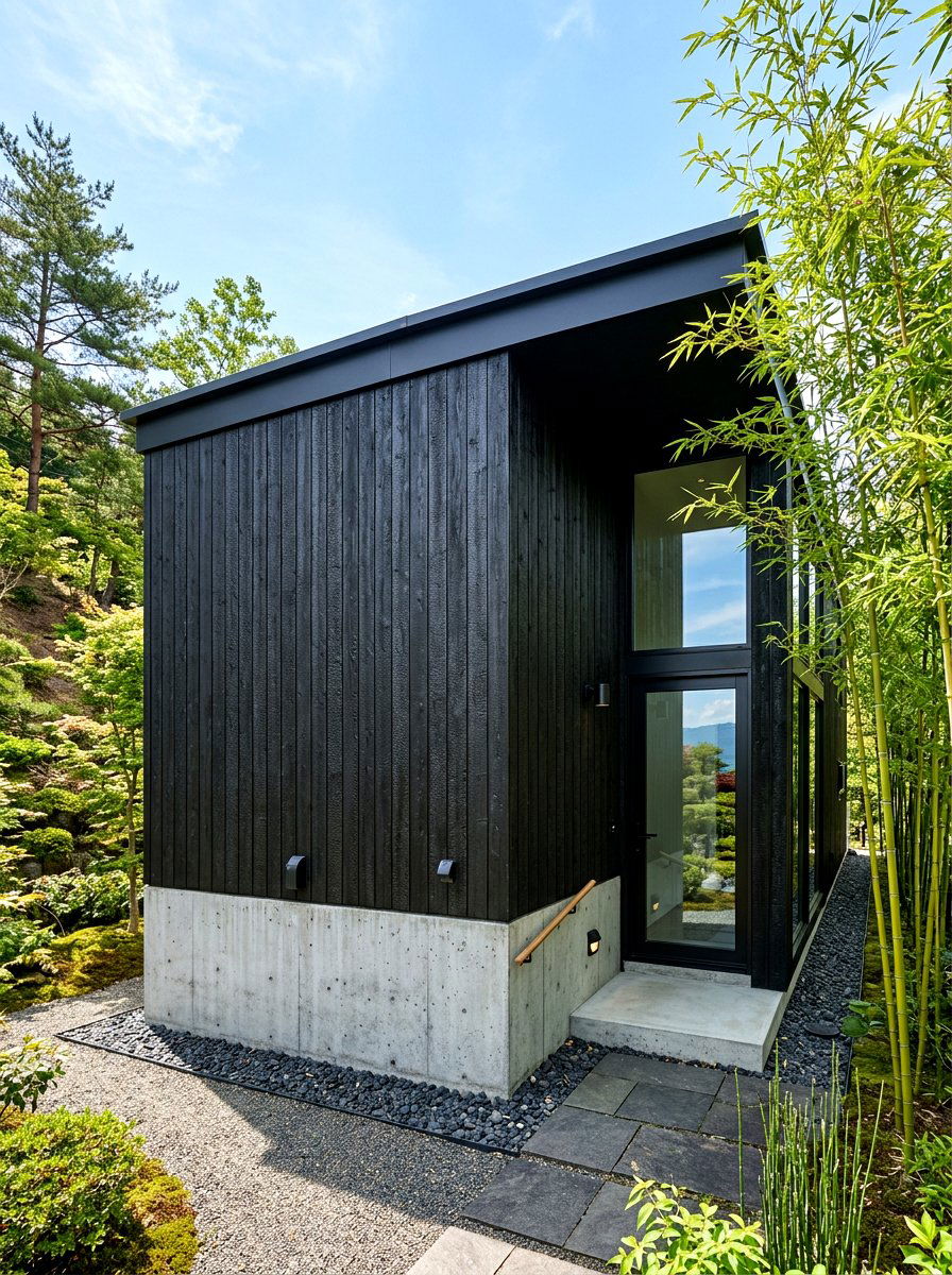 Japanese Yakisugi Wood - 30 house facade ideas