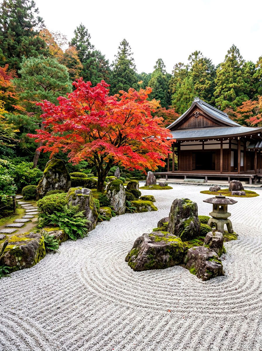 Japanese Zen Garden - 30 front yard flower bed ideas