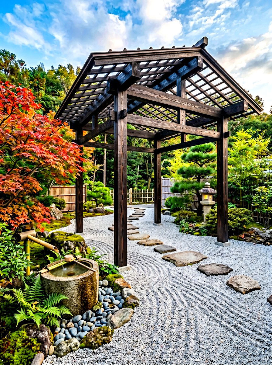 Japanese Zen Pergola - 30 outdoor pergola ideas