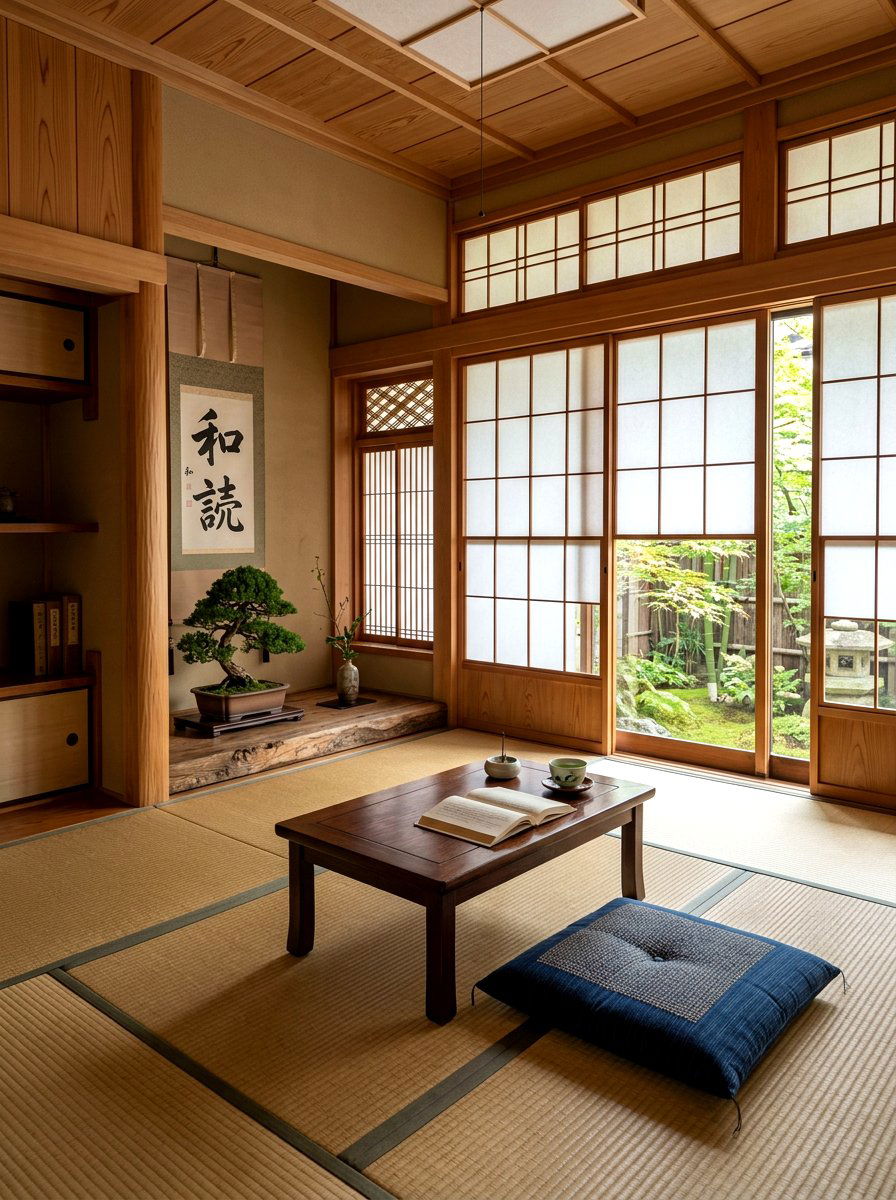 Japanese Zen Reading Room - 30 reading room aesthetic ideas