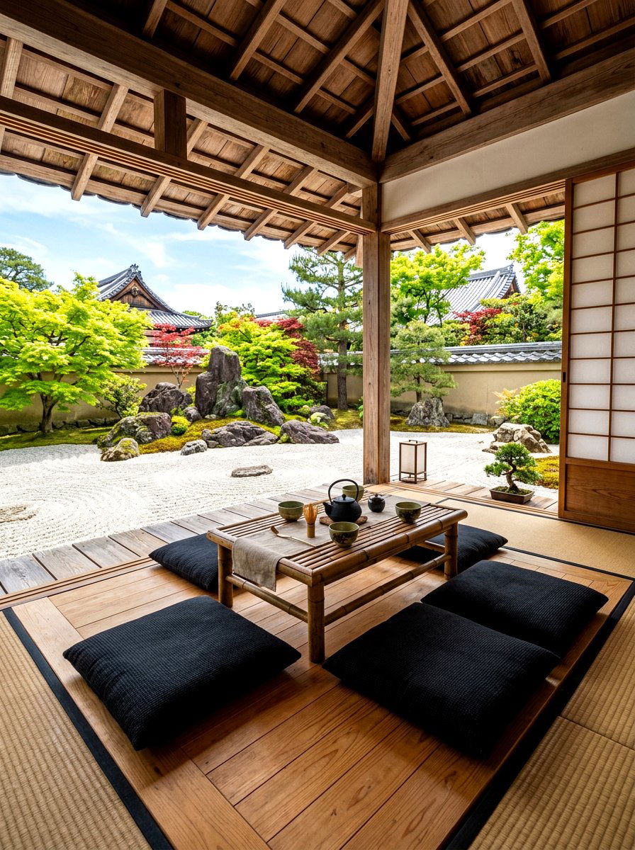 Japanese Zen Seating - 30 gazebo seating ideas