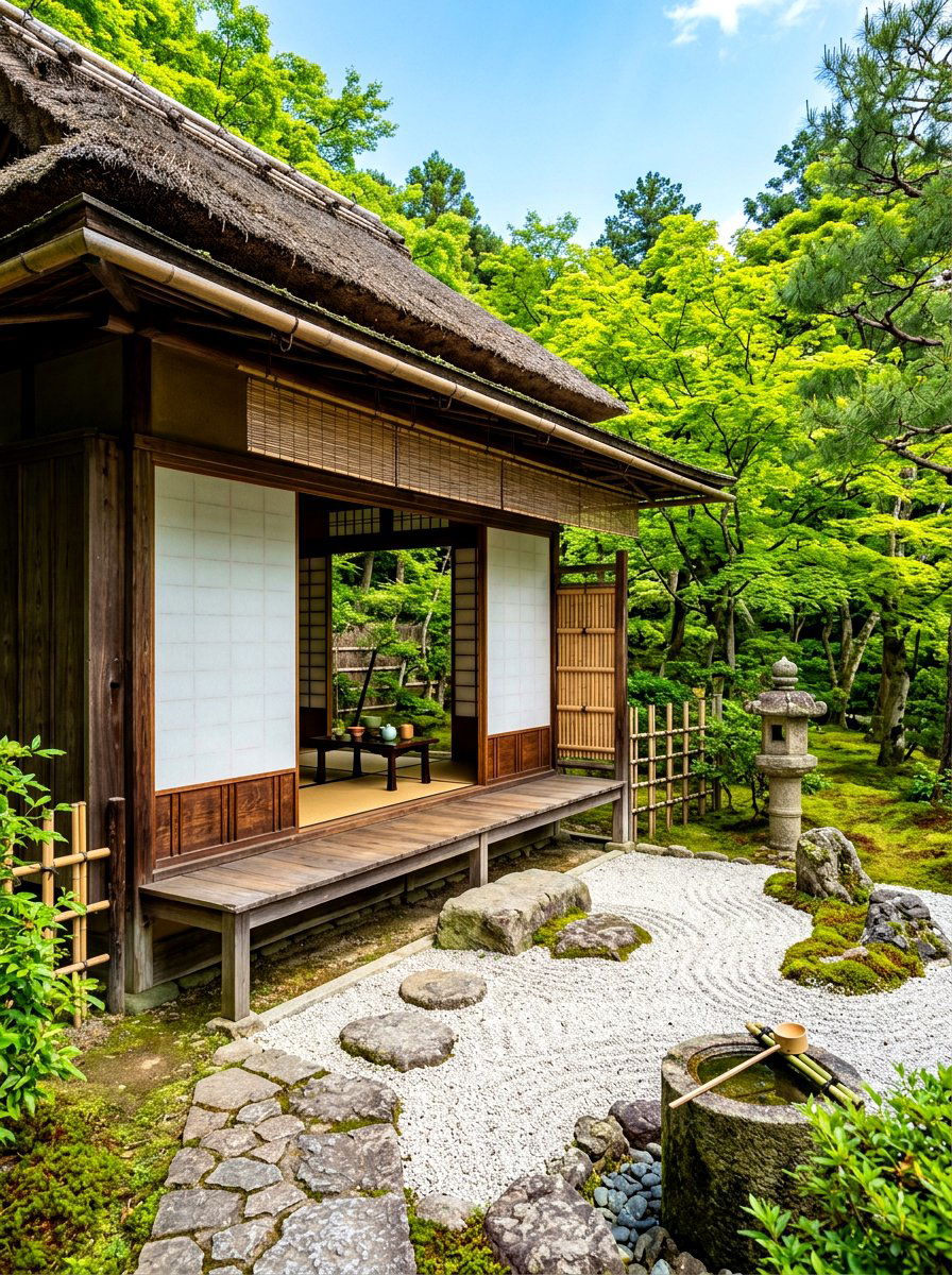Japanese Zen Tea House - 30 garden tea gazebo ideas