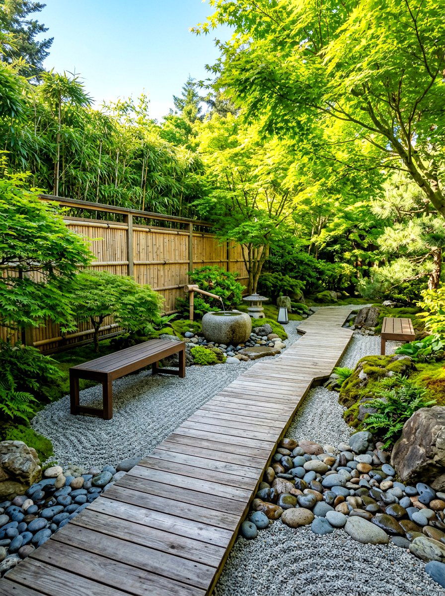 Japanese Zen Terrace - 30 rooftop patio lounge ideas aesthetic