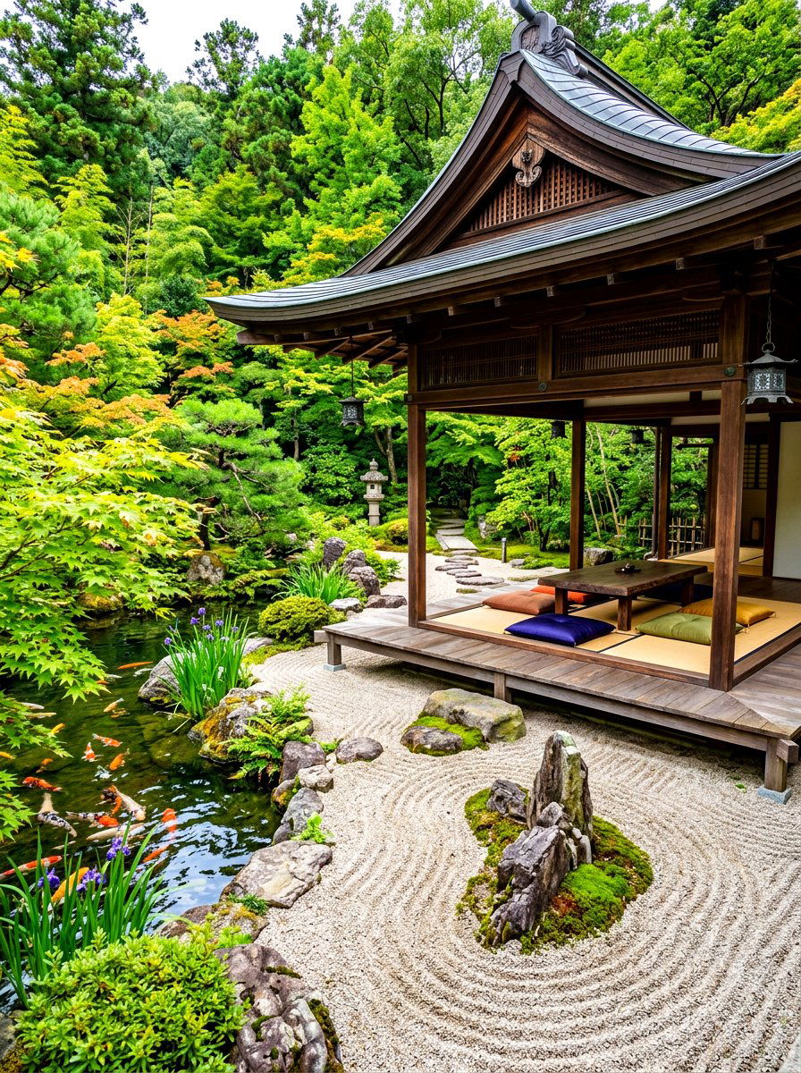Japanese Zen pavilion - 30 open air pavilion ideas