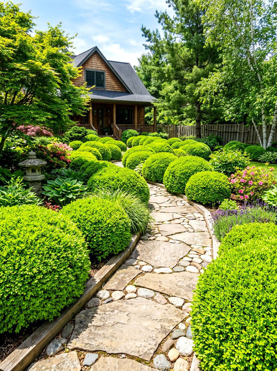 Japanese boxwood landscape - 30 boxwood front yard ideas