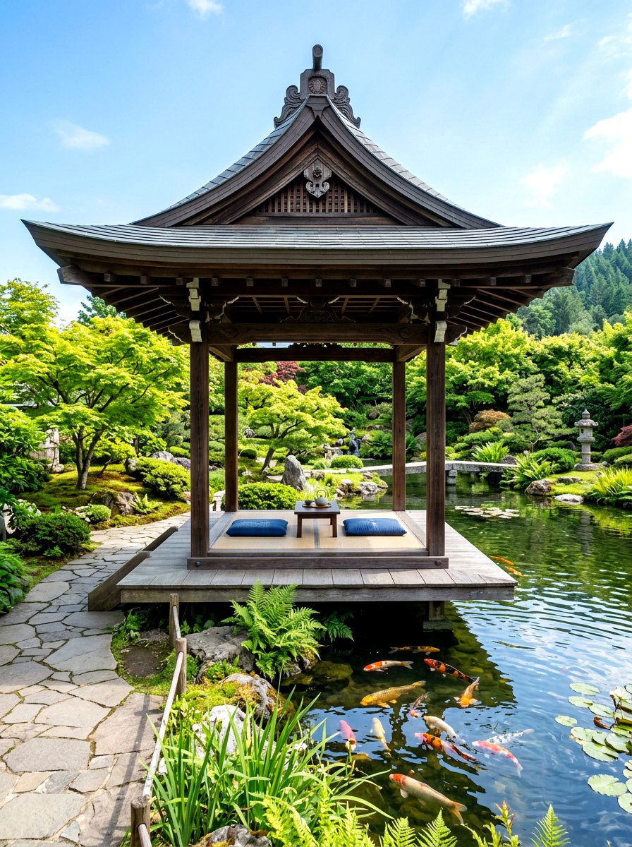 Japanese garden gazebo - 30 backyard gazebo ideas