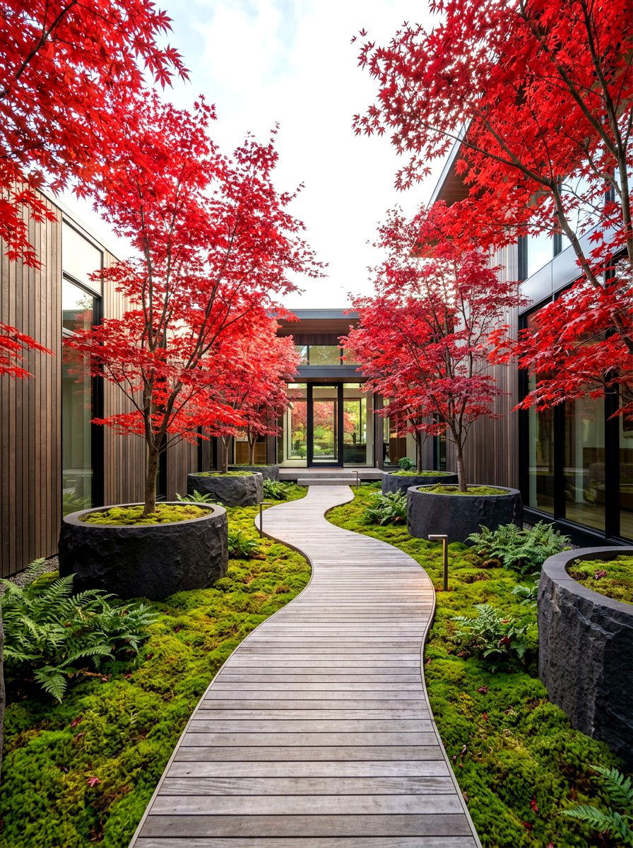 Japanese maple walkway - 30 breezeway garden ideas