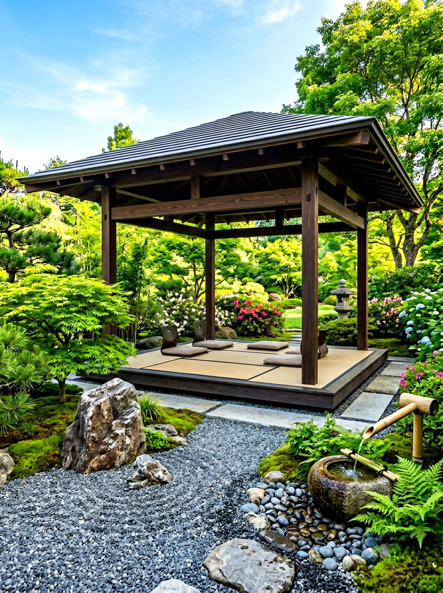 Japanese modern zen gazebo - 30 modern gazebo ideas