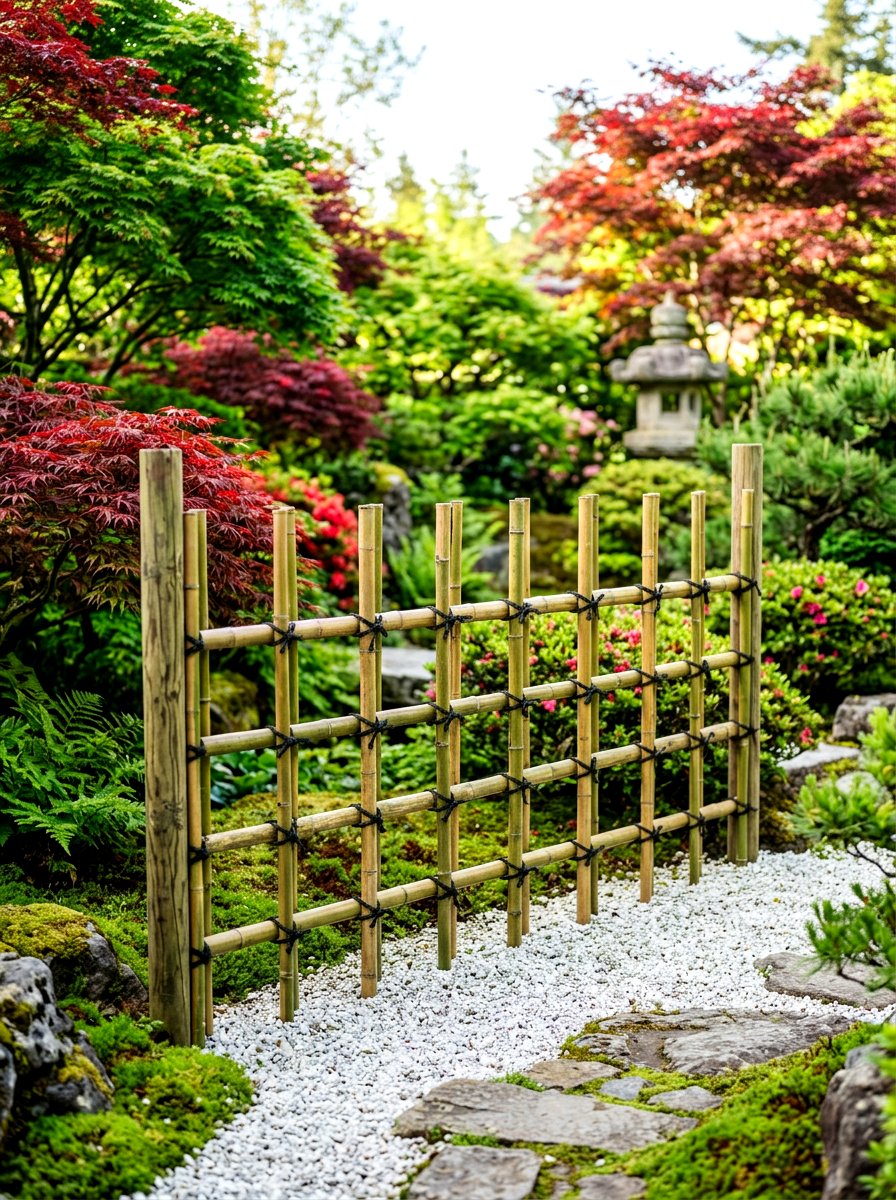 Japanese style bamboo lattice - 30 lattice privacy ideas