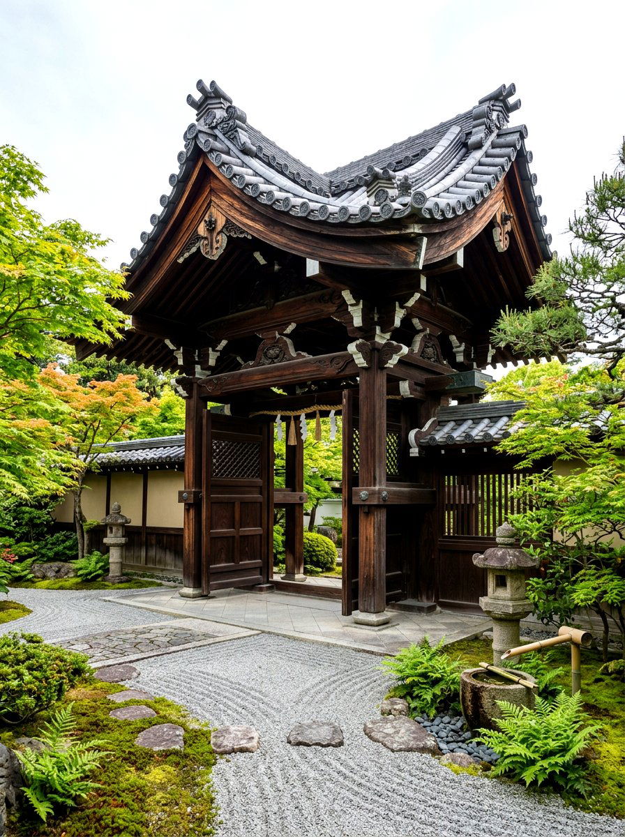 Japanese style entry gate - 30 arbor entry exterior ideas