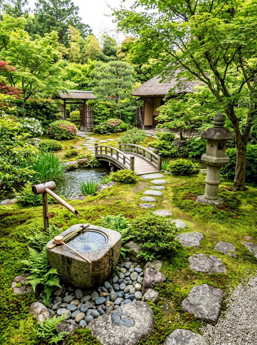 Japanese style water feature - 30 pondless waterfall ideas