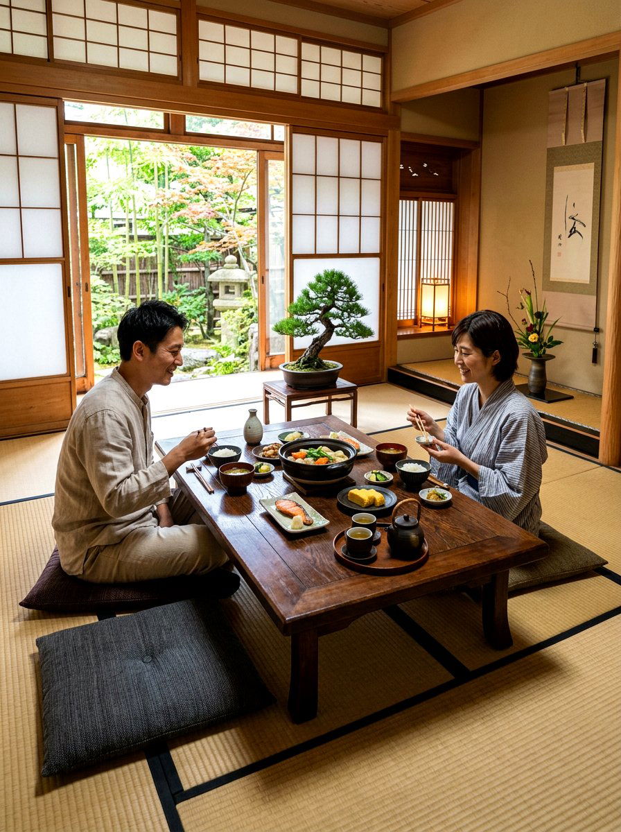 Japanese zen dinner table - 30 romantic dinner party ideas at home