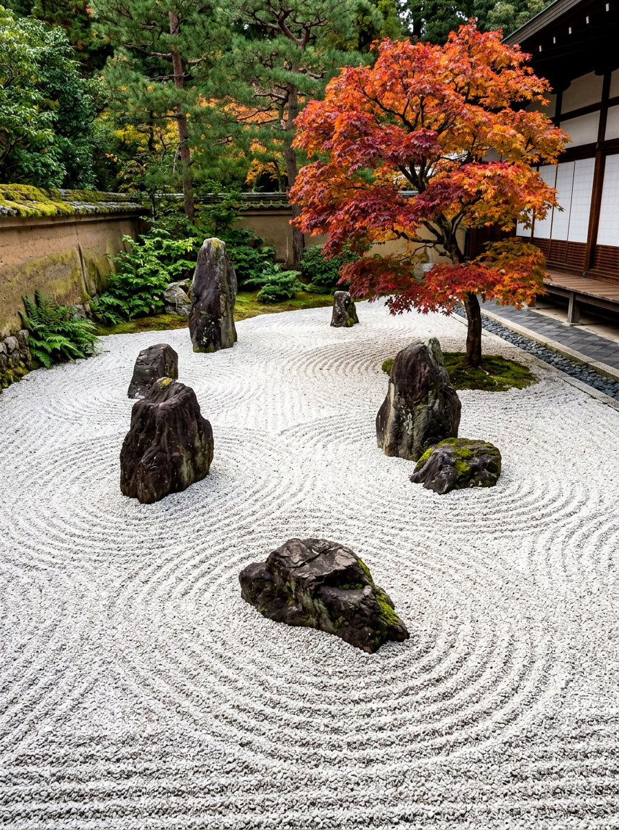 Japanese zen garden - 30 garden rock ideas