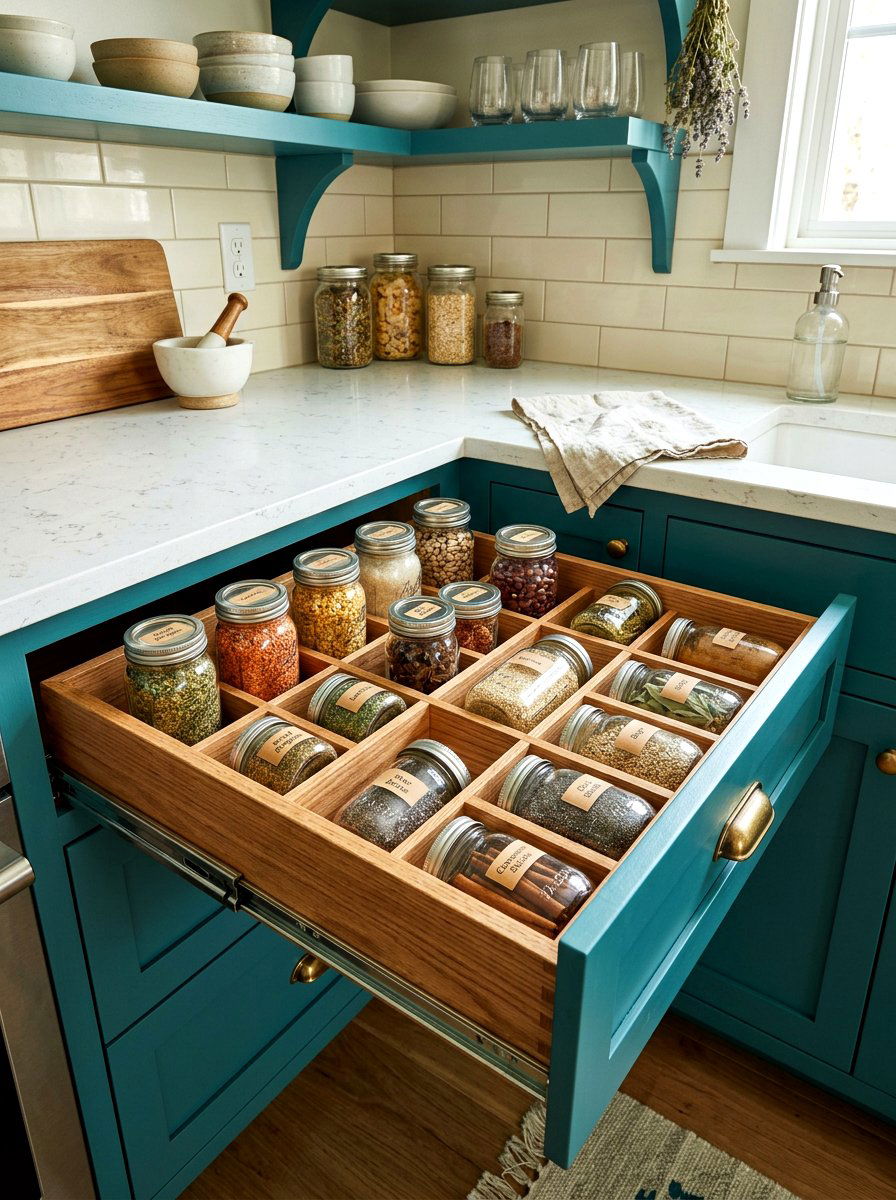 Jar Organizer Drawer - 30 kitchen drawer pantry ideas