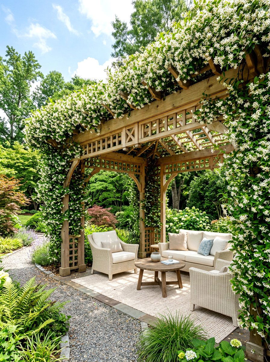 Jasmine Pergola - 30 pergola plant ideas
