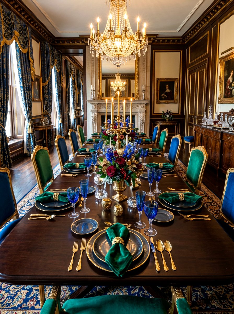 Jewel Tone Dining Decor - 30 holiday dining table ideas