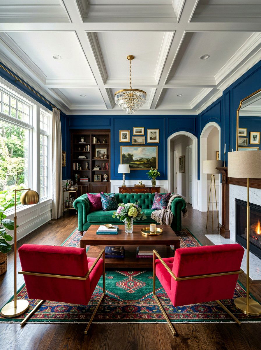 Jewel Tone Living Room - 30 maximalist living room ideas