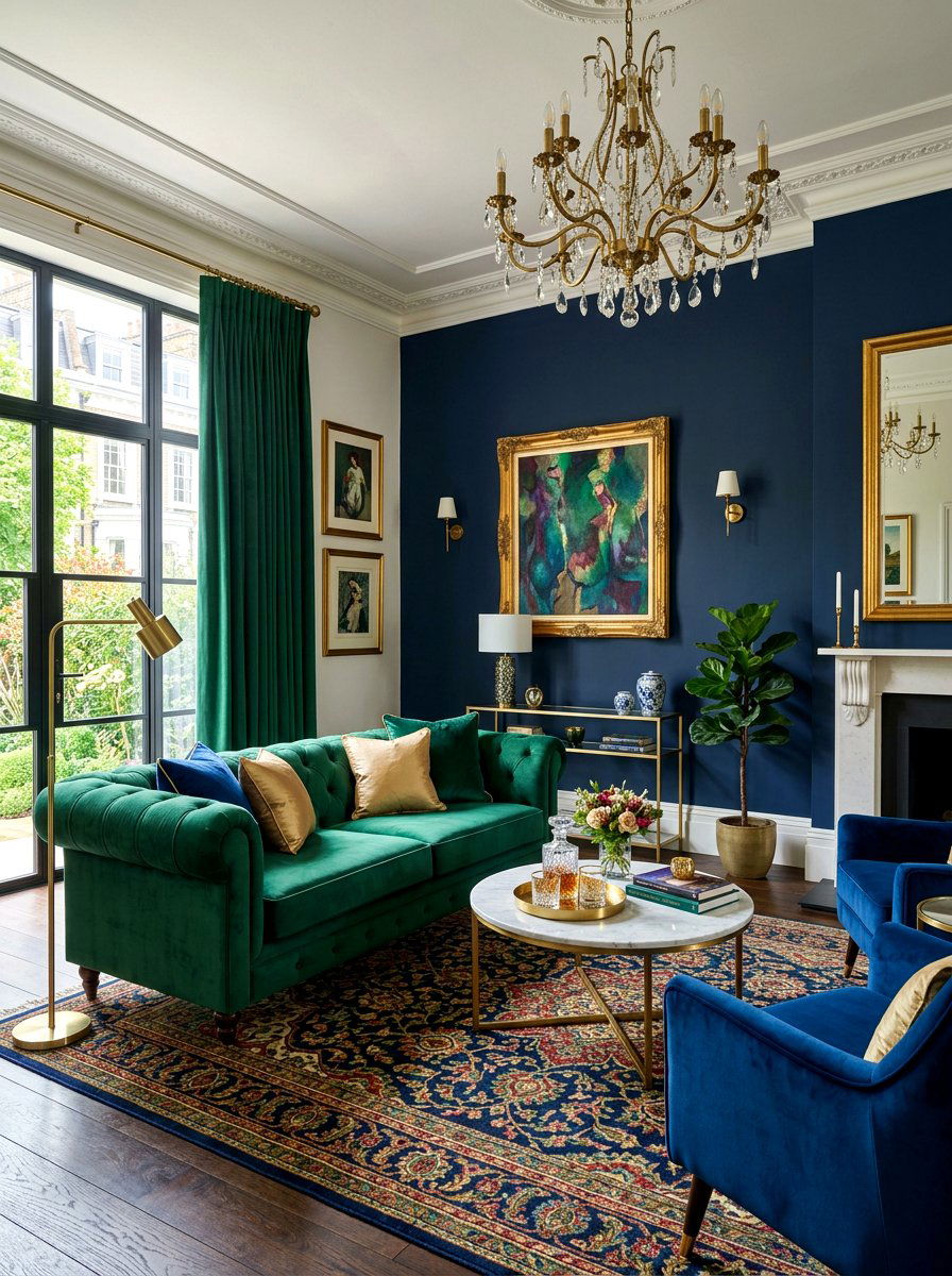 Jewel Tone Palette - 30 artful living room ideas