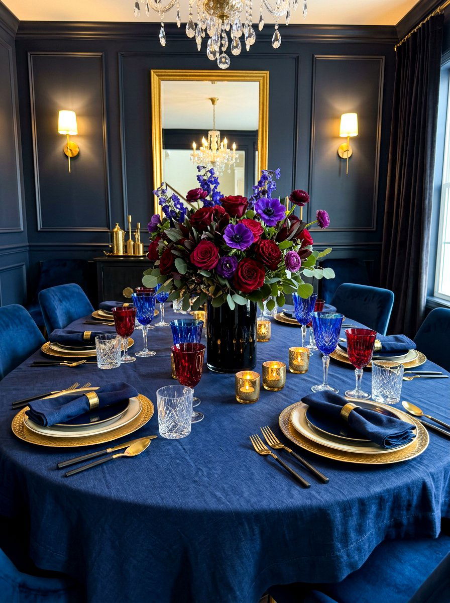 Jewel Tone Table - 30 collected tablescape ideas