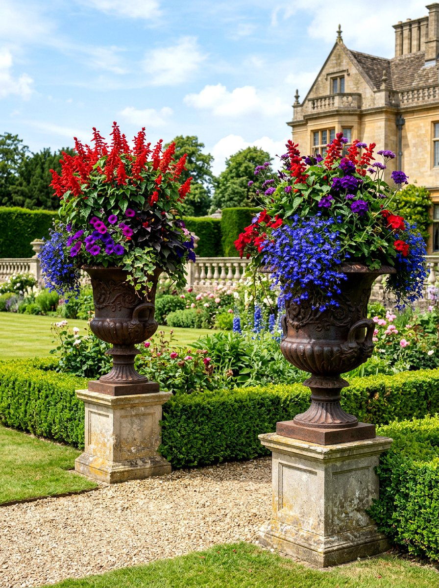 Jewel tone container garden - 30 container garden color ideas