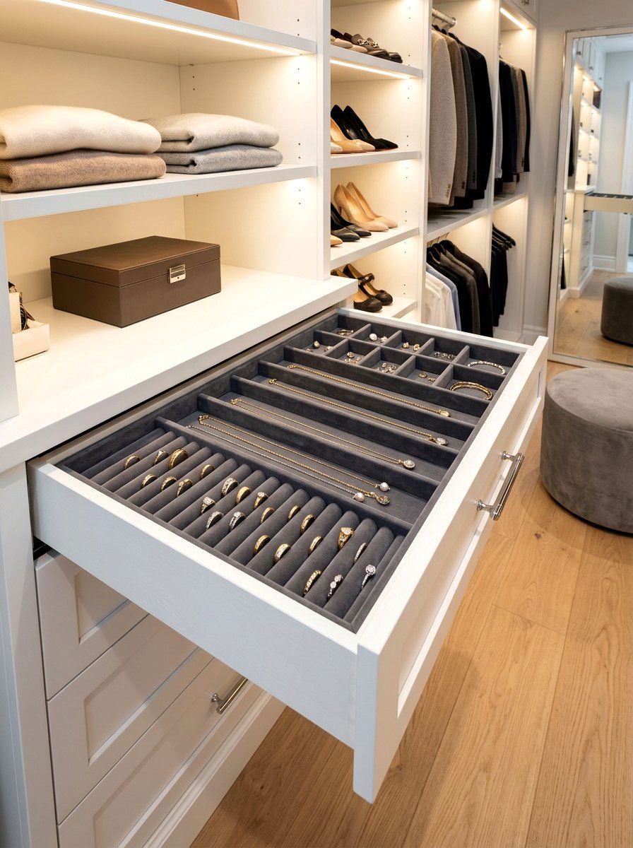 Jewelry Drawer Insert - 30 closet organization ideas