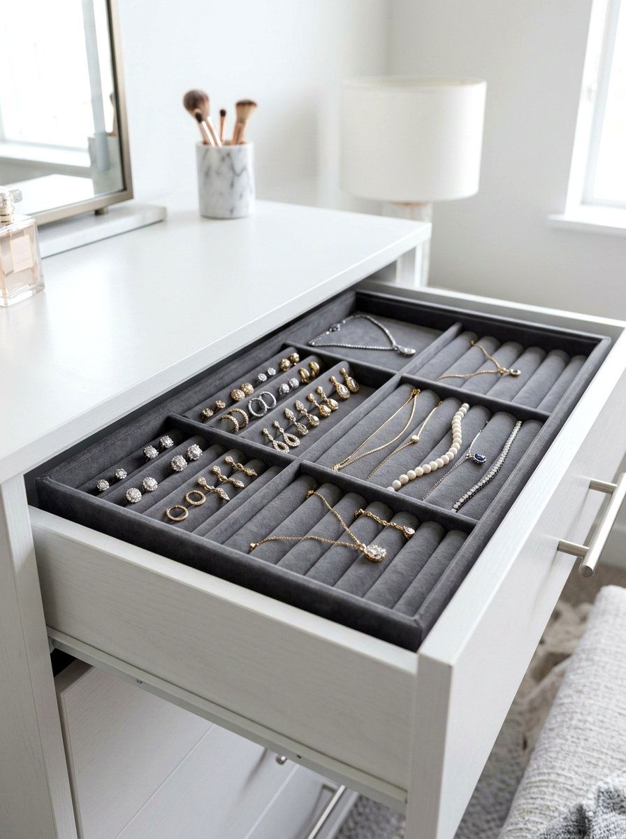 Jewelry Drawer Inserts - 30 beauty product storage ideas
