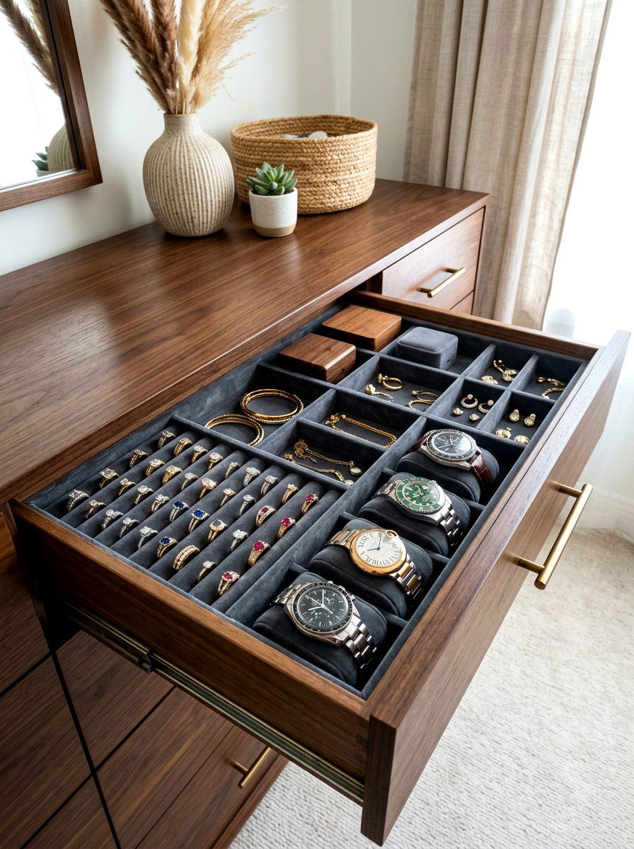 Jewelry Drawer Organizer - 30 jewelry storage ideas