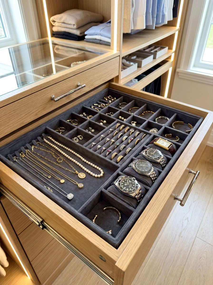 Jewelry Tray Insert - 30 micro closet organization ideas
