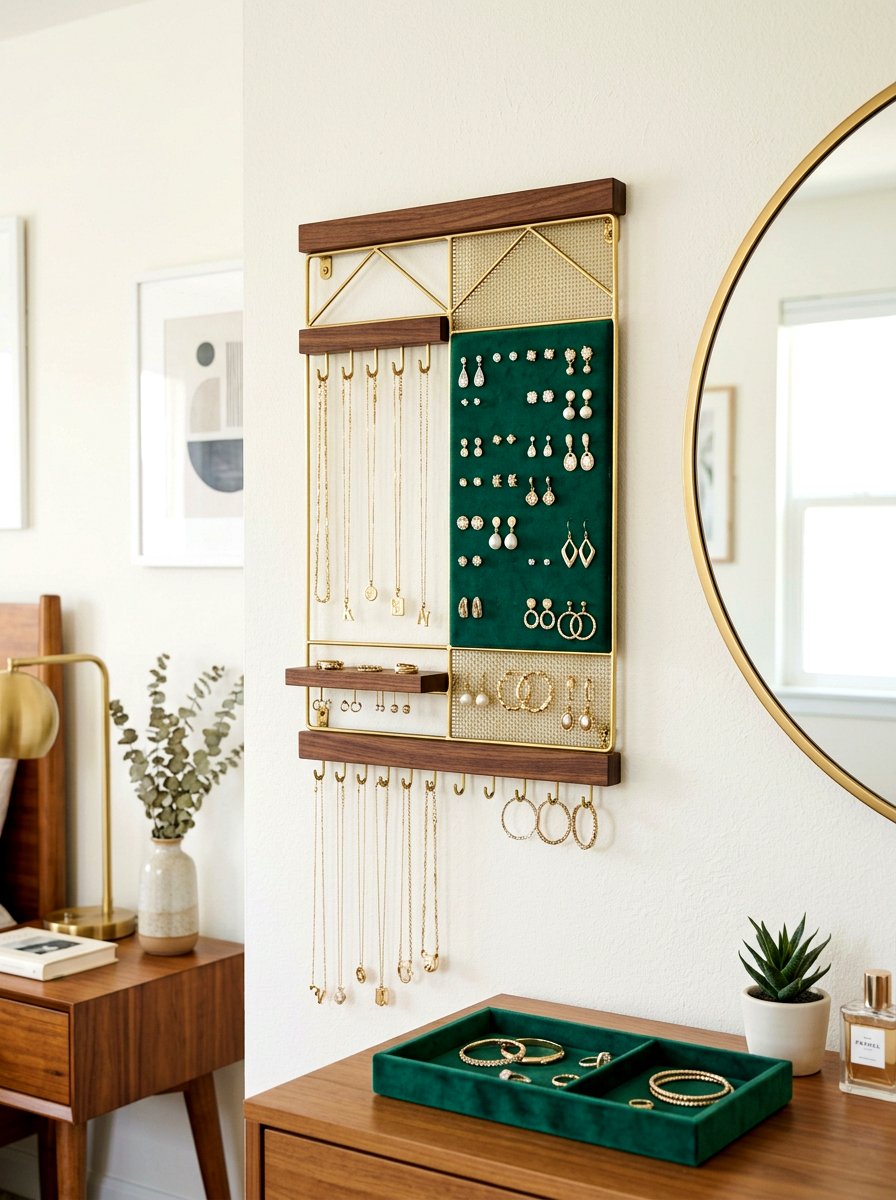 Jewelry Wall Hanger - 30 apartment organization reset ideas