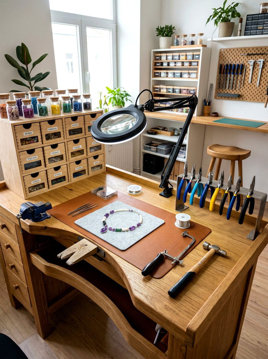 Jewelry making work bench - 30 craft corner ideas