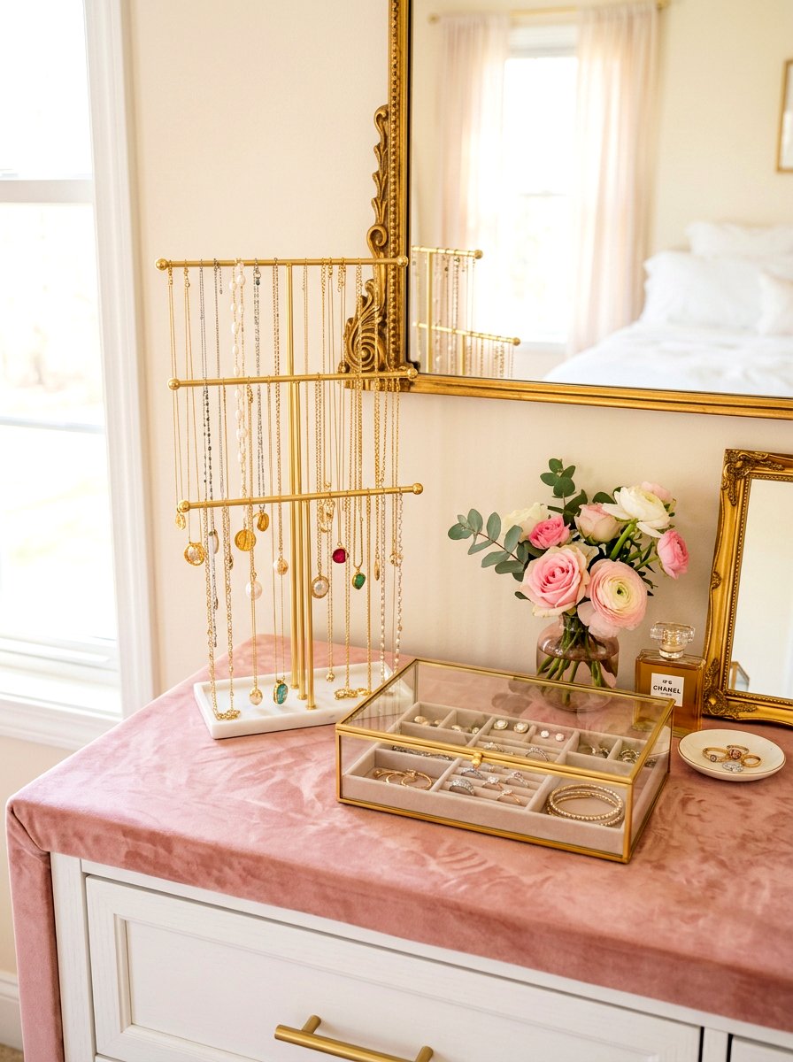 Jewelry organizer on dresser - 30 bedroom dresser styling ideas