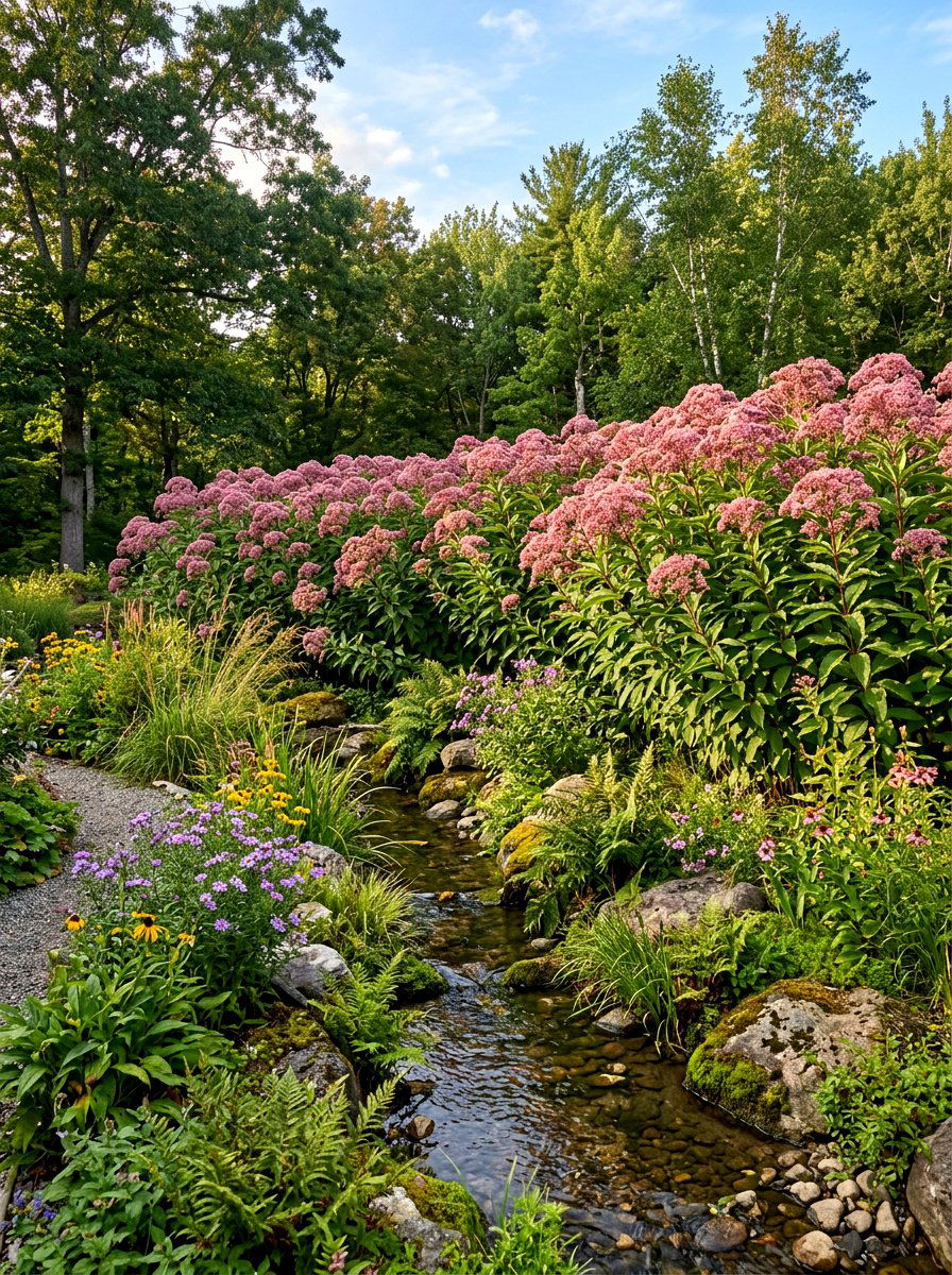 Joe Pye Weed Backdrop - 30 butterfly garden ideas