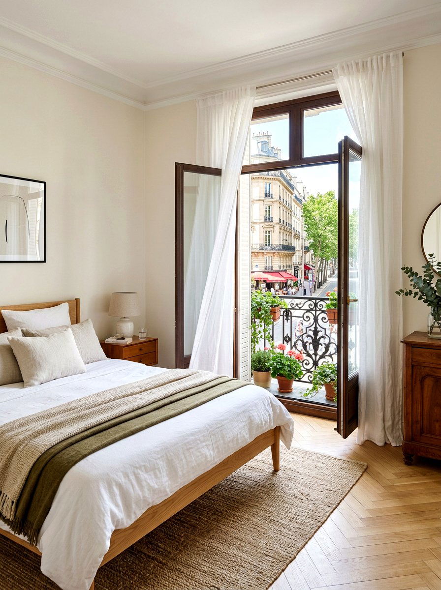 Juliet balcony - 30 Parisian hotel bedroom ideas