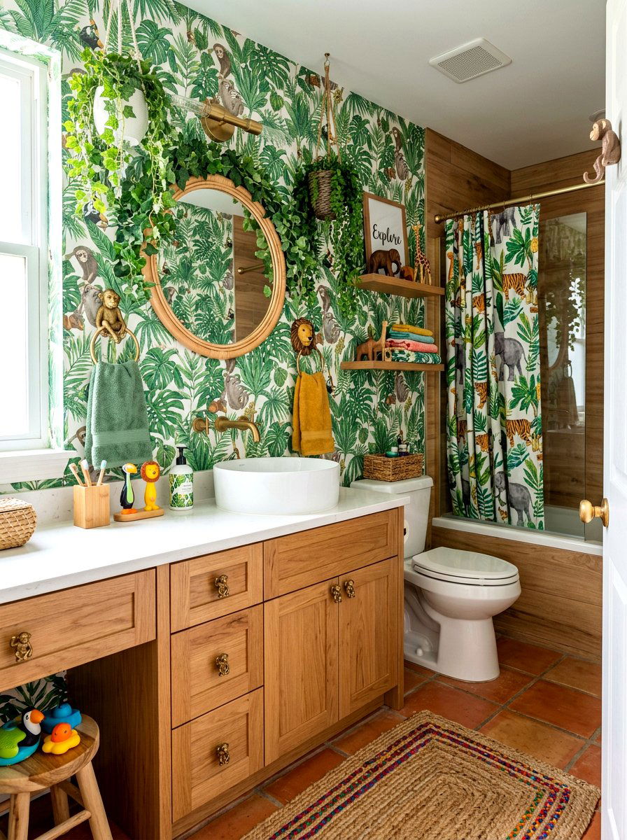Jungle Decor Kids Bathroom - 30 small kids bathroom ideas