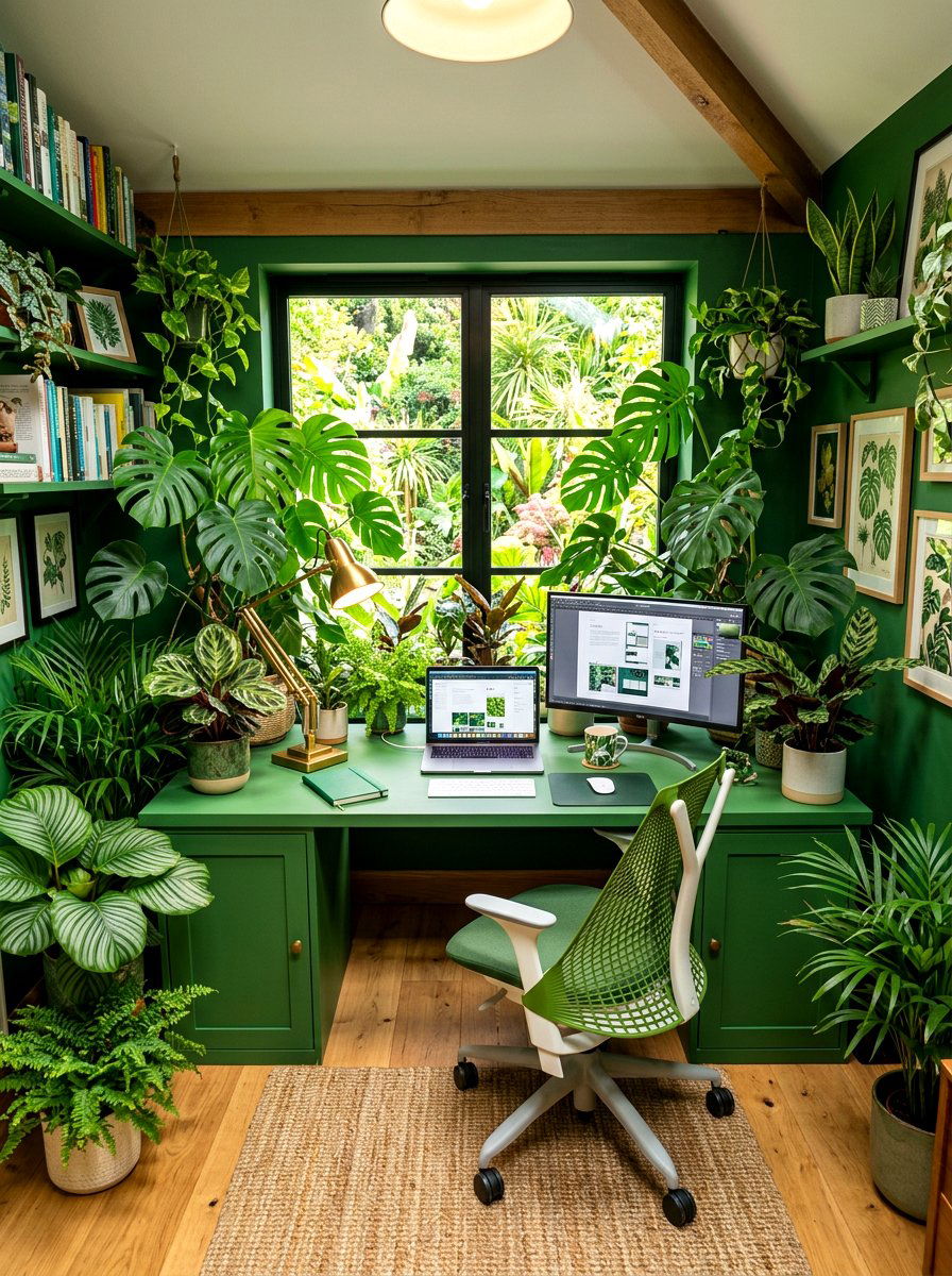 Jungle Home Office - 30 botanical drench room ideas