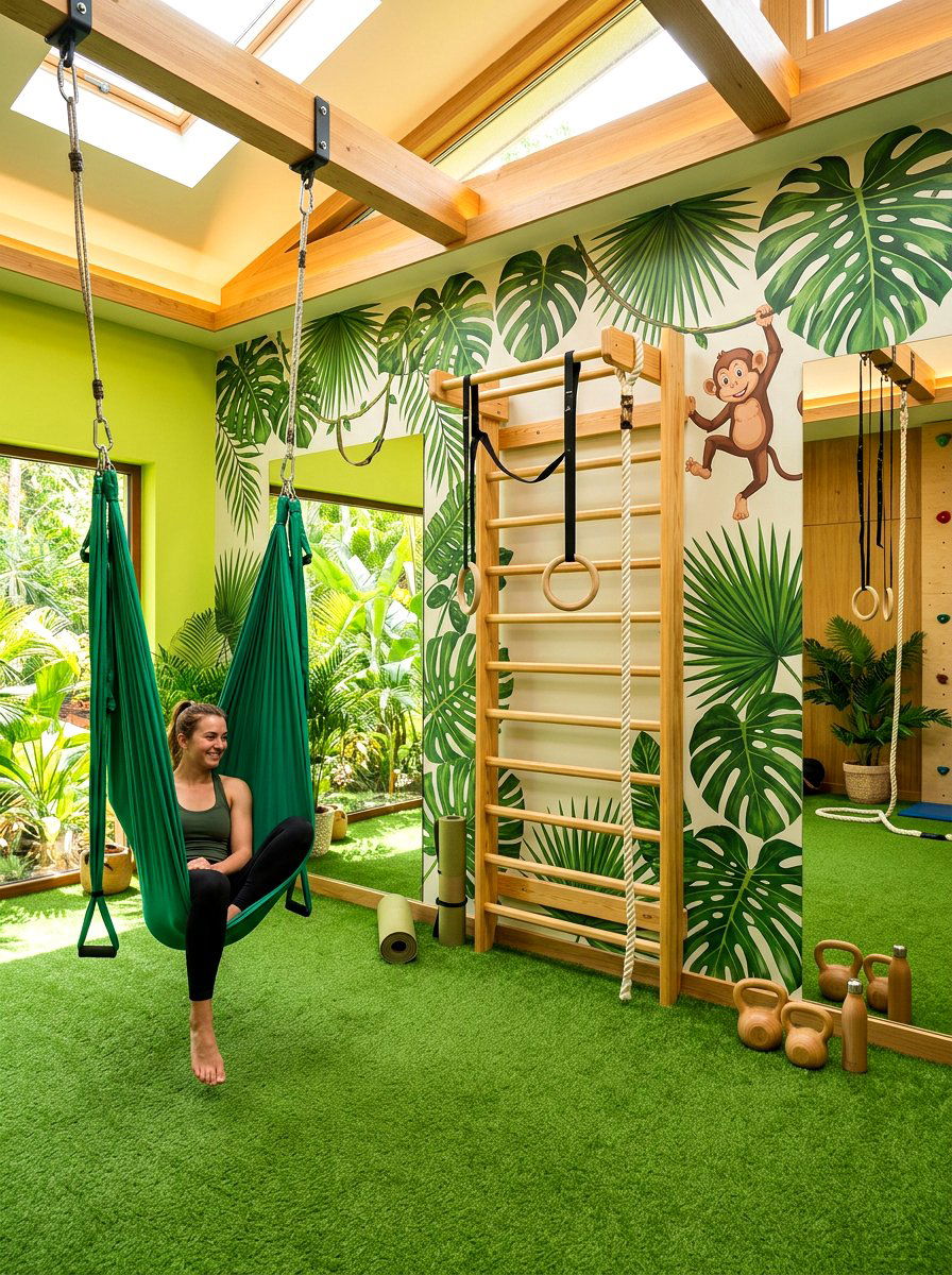 Jungle Theme Indoor Gym - 30 imaginative play corner ideas