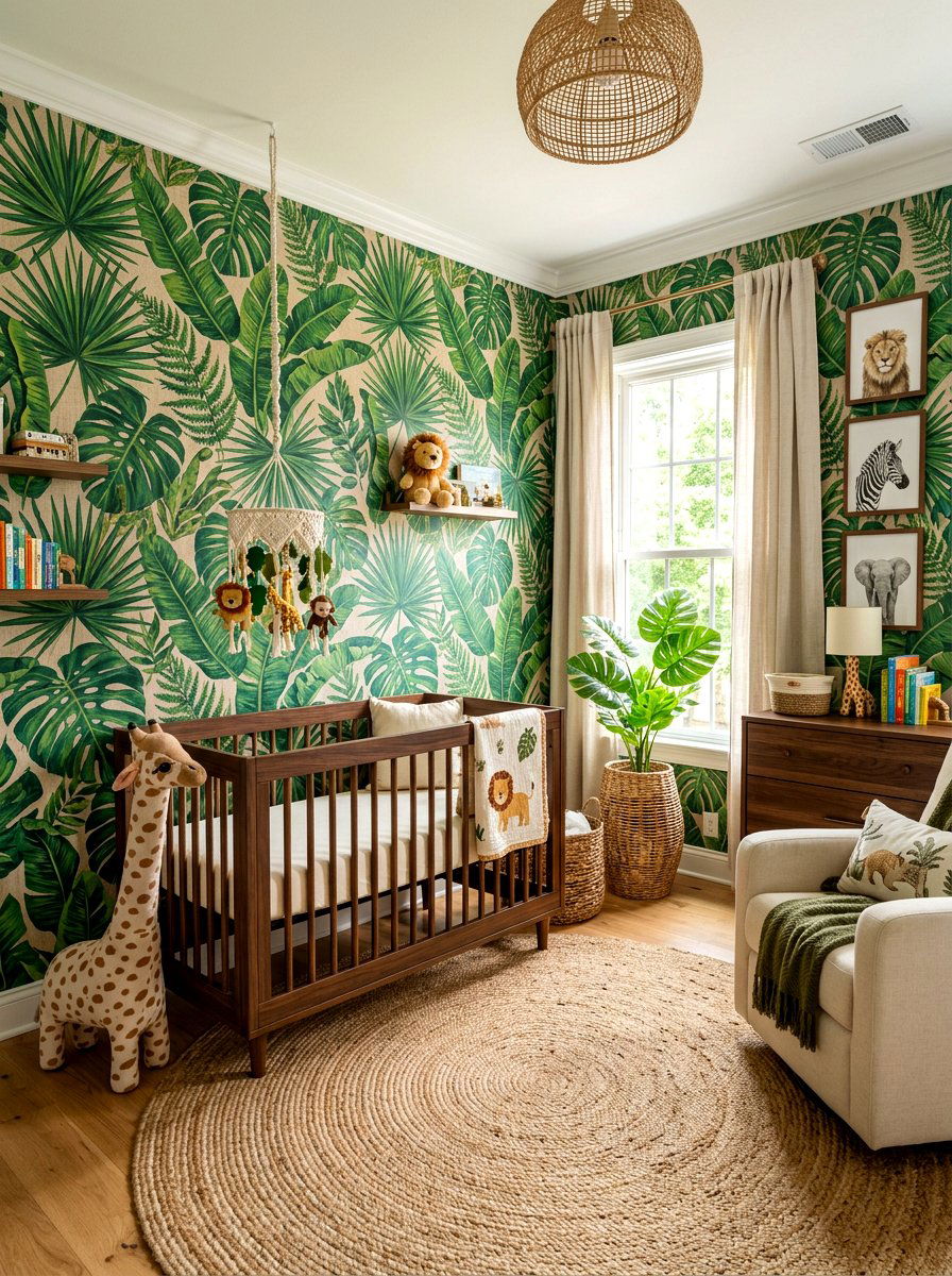 Jungle Theme Nursery - 30 aesthetic kids room ideas
