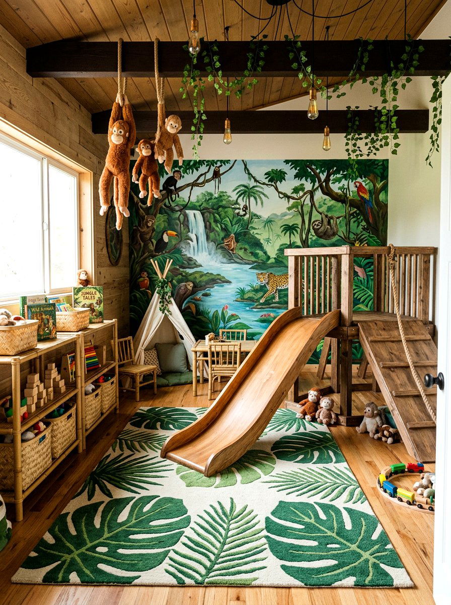 Jungle Theme Playroom - 30 playroom ideas