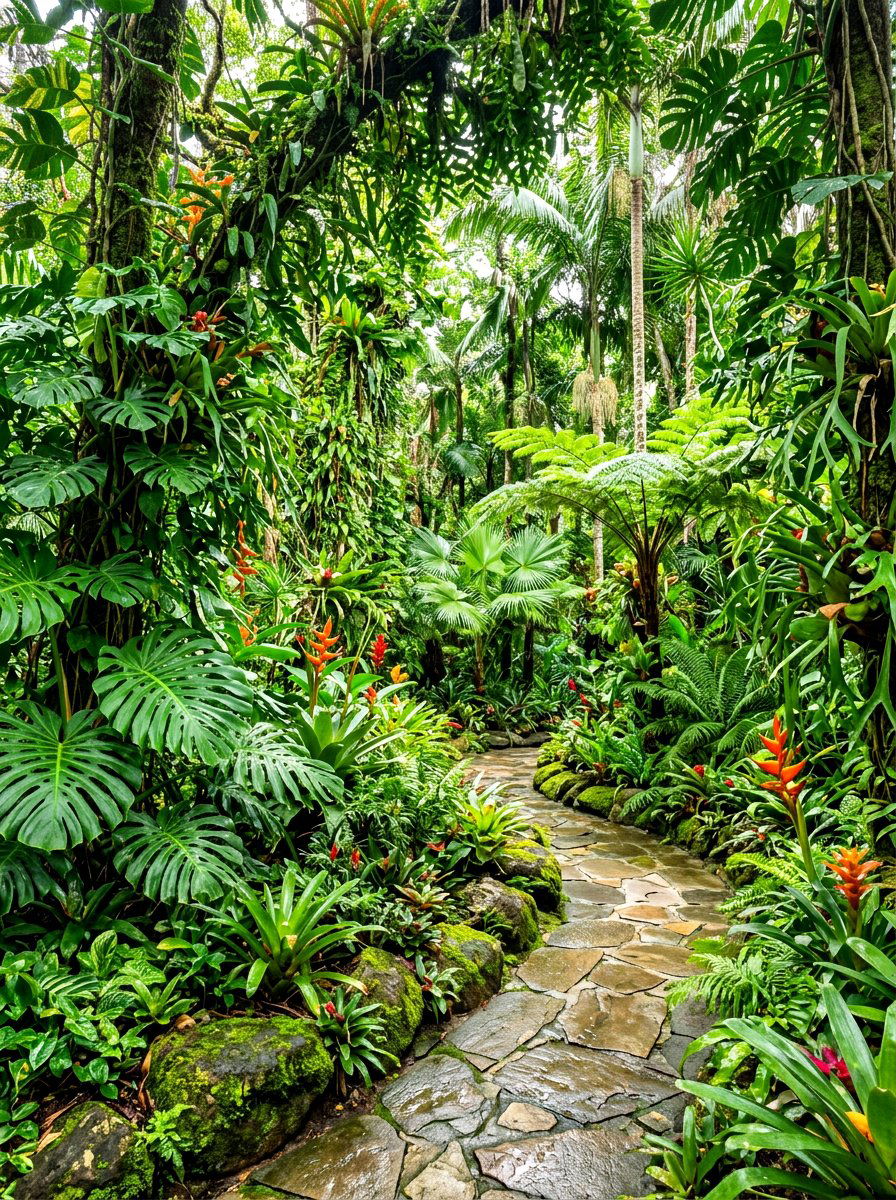 Jungle style backyard - 30 tropical landscaping ideas